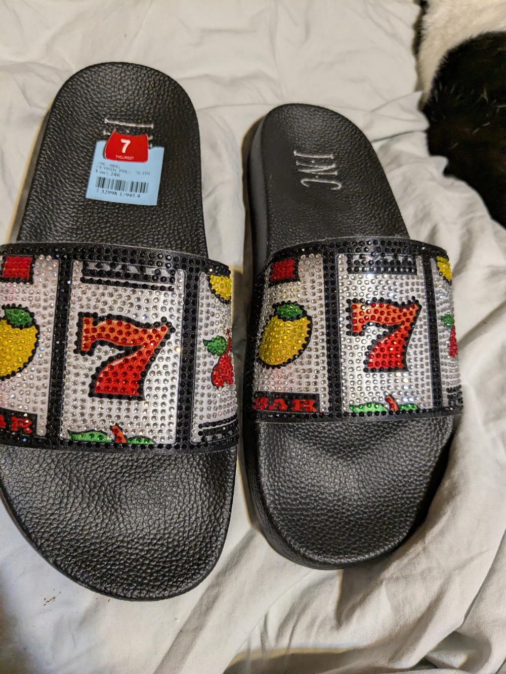 NWT Peymin Pool Slides "Slot Bling Casino" Ladies 7